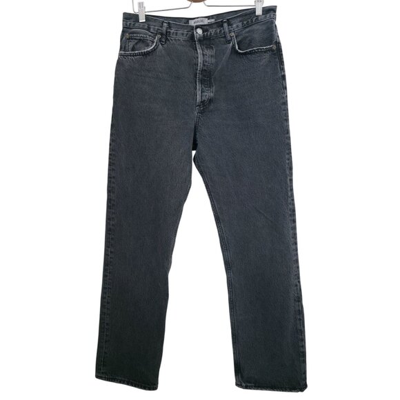 Agolde Other - Agolde Black Stonewashed Straight Leg Denim Button Fly Jeans Men's 30x30
